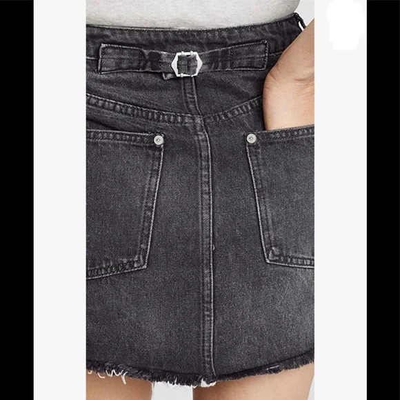 Free People Rugged ALine Denim Skirt in black size 27 OB823235 - Picture 3 of 15